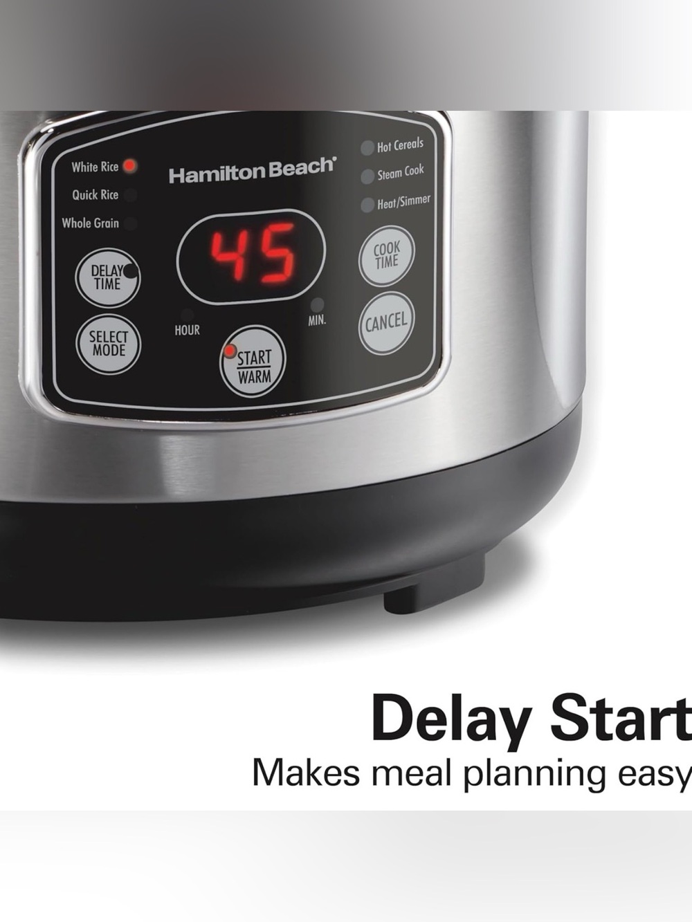 Hamilton Beach Digital Rice Cooker with Steamer Basket Stainless Steel - Picture 14 of 16
